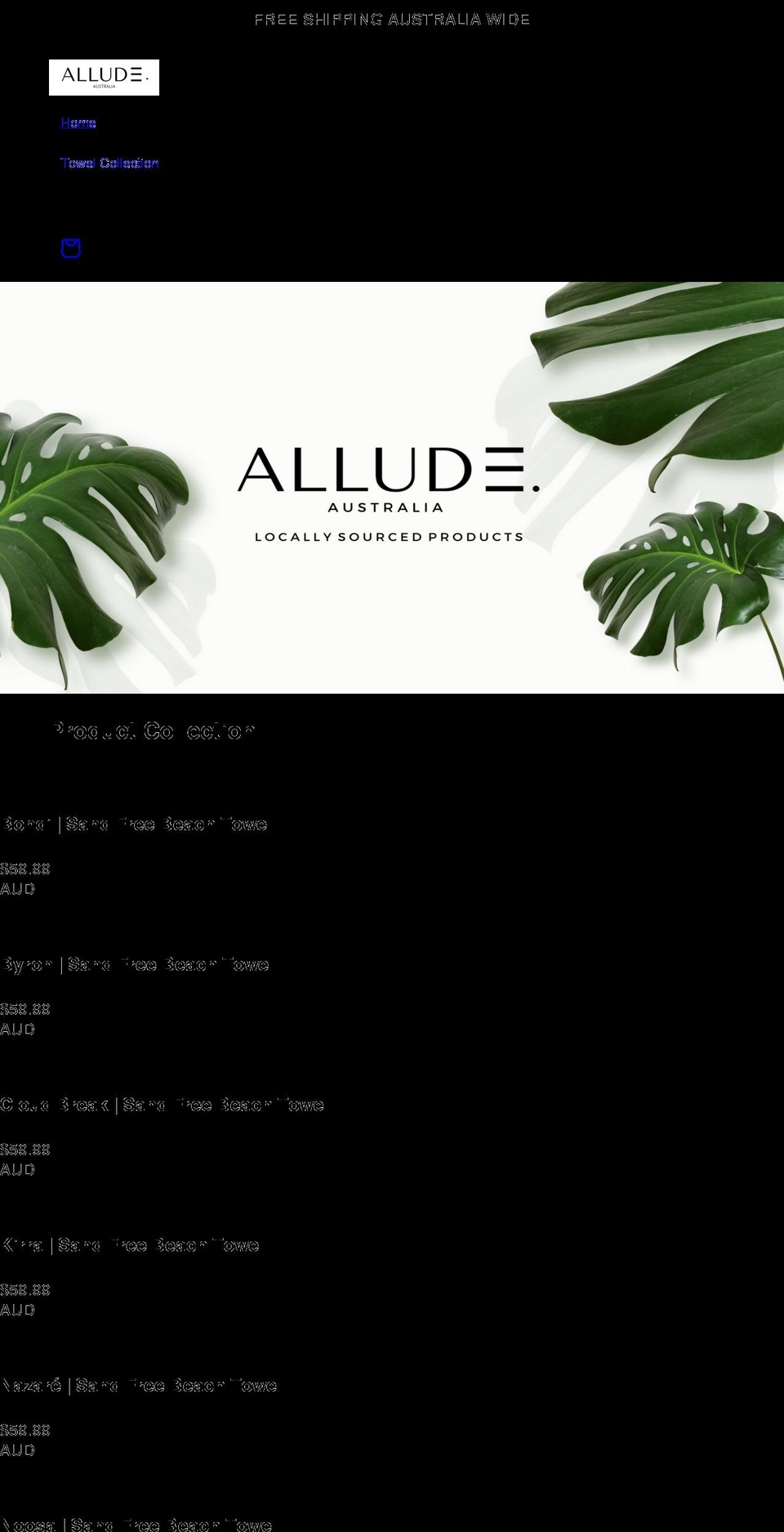 allude.com.au shopify website screenshot
