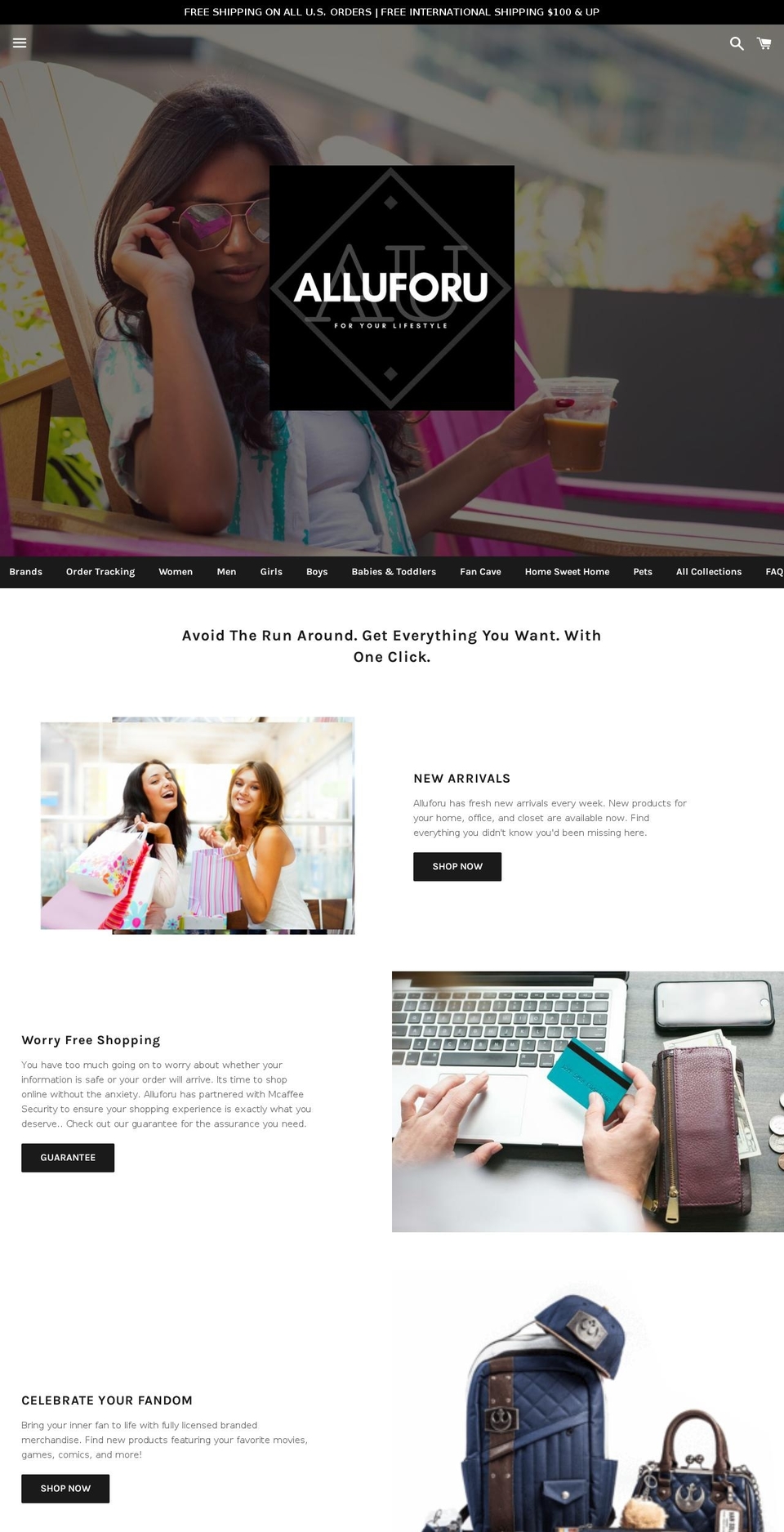 alluforu.com — Shopify storefront screenshot