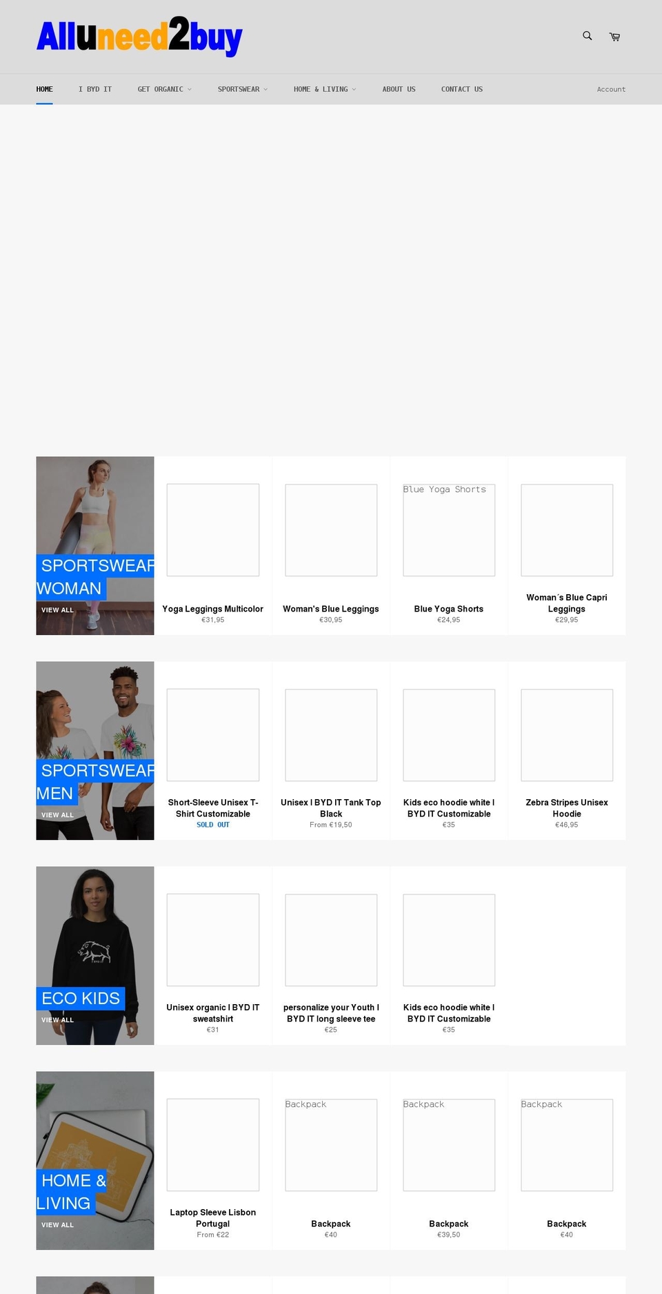 alluneed2buy.com shopify website screenshot