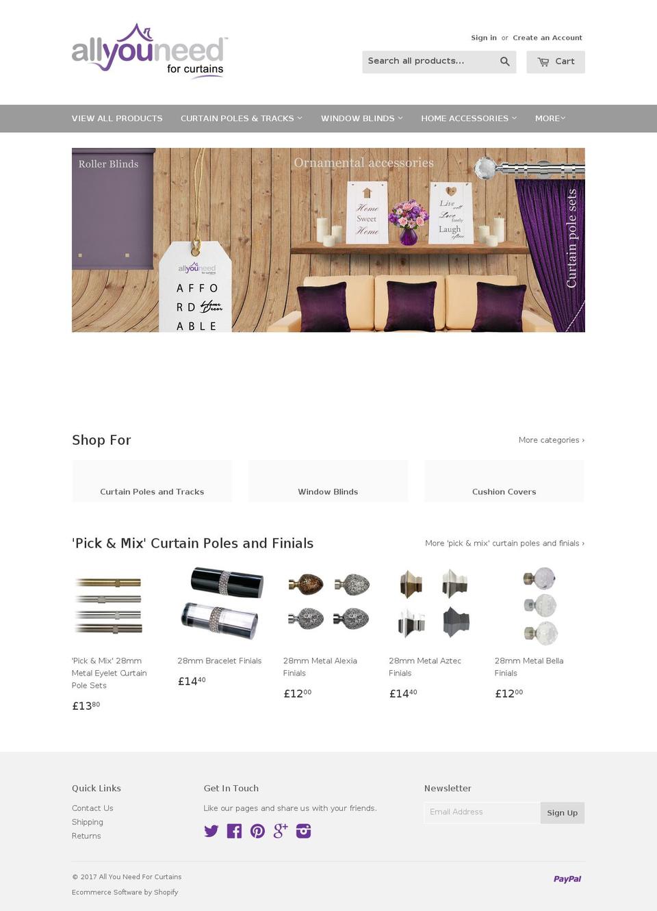 alluneed4home.com shopify website screenshot