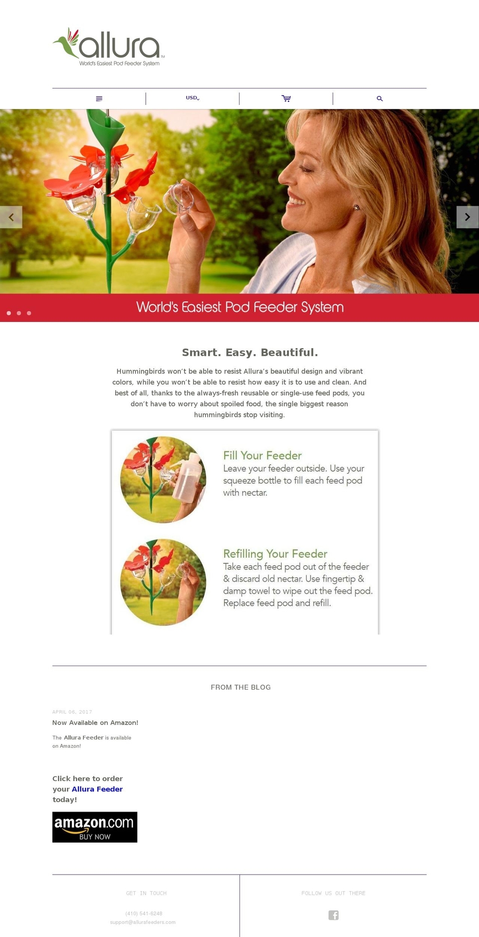 allurafeeders.com shopify website screenshot