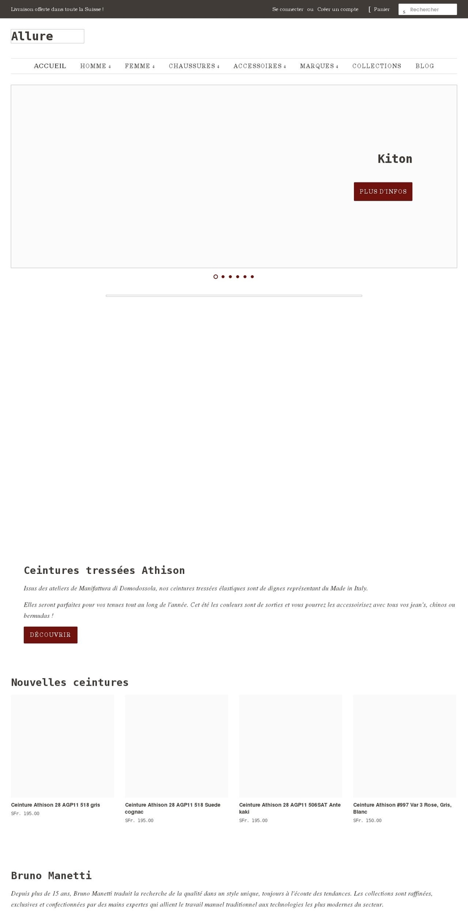 allure-shop.ch shopify website screenshot