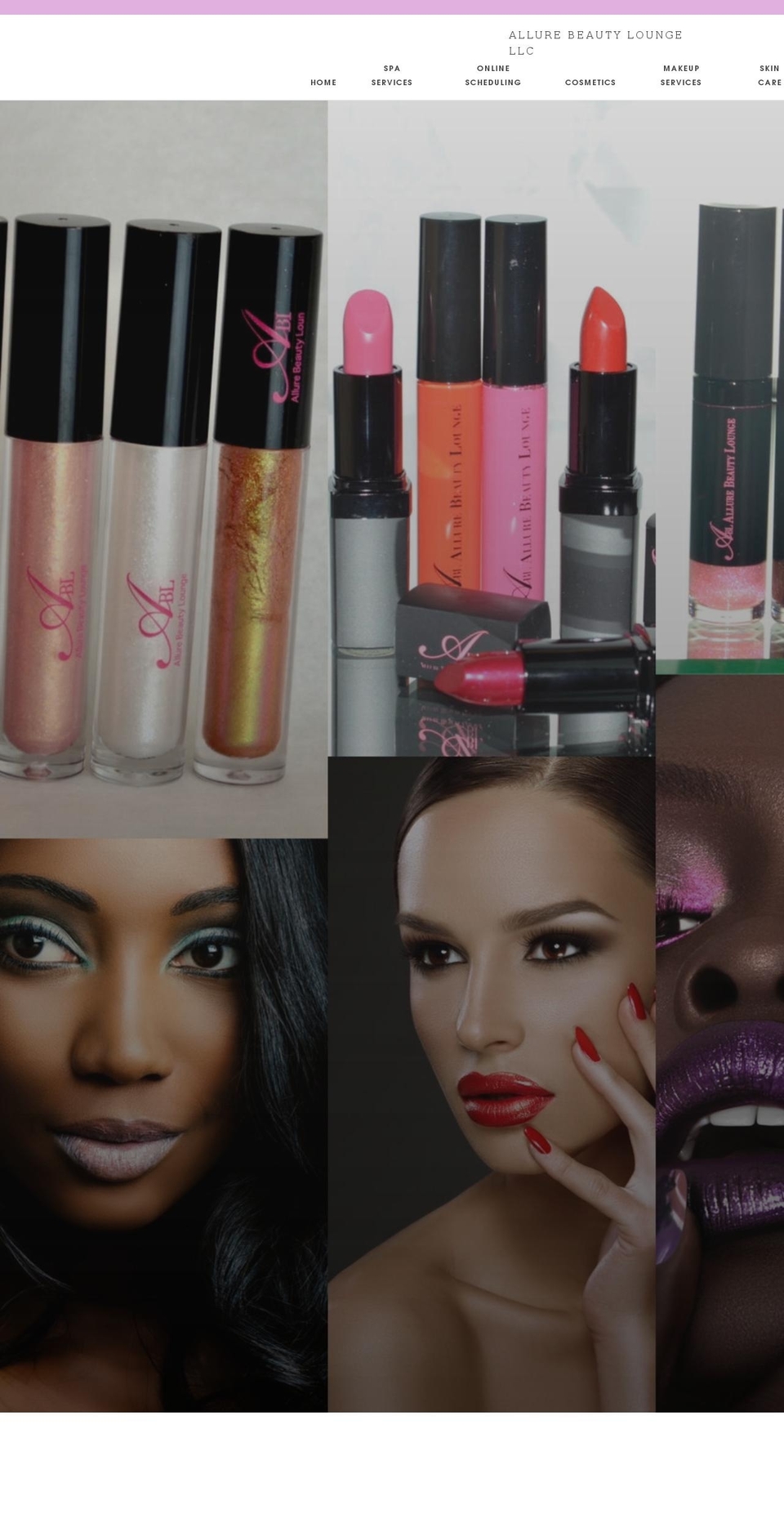 allurebeautylounge.com shopify website screenshot