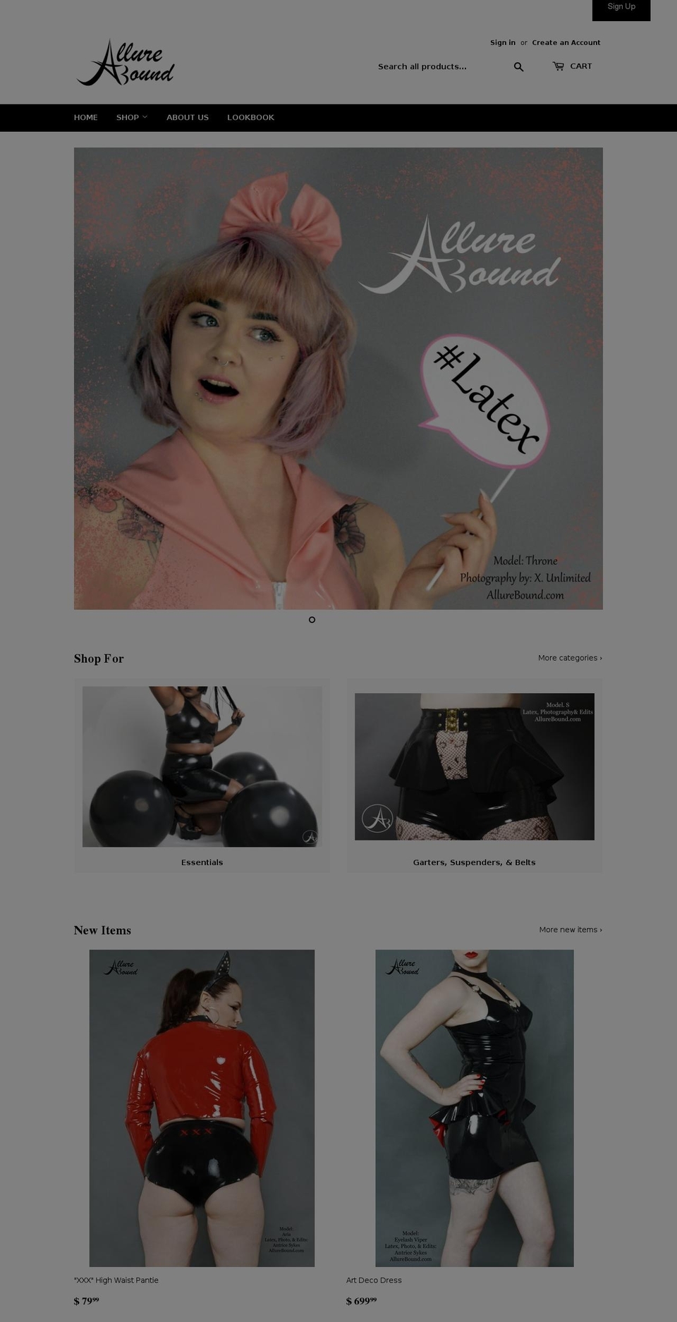 allurebound.com — Shopify storefront screenshot