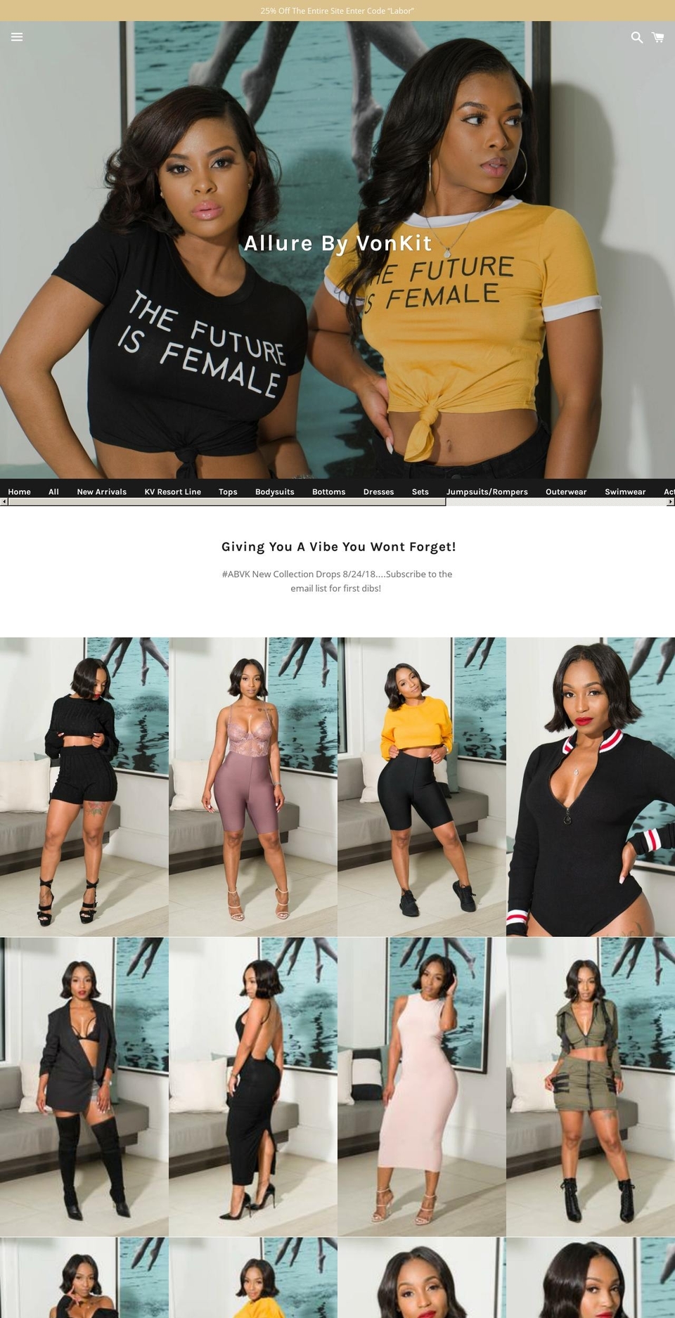 allurebyvonkit.com — Shopify storefront screenshot