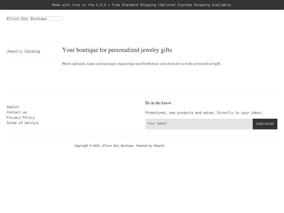 allurechicboutique.com shopify website screenshot
