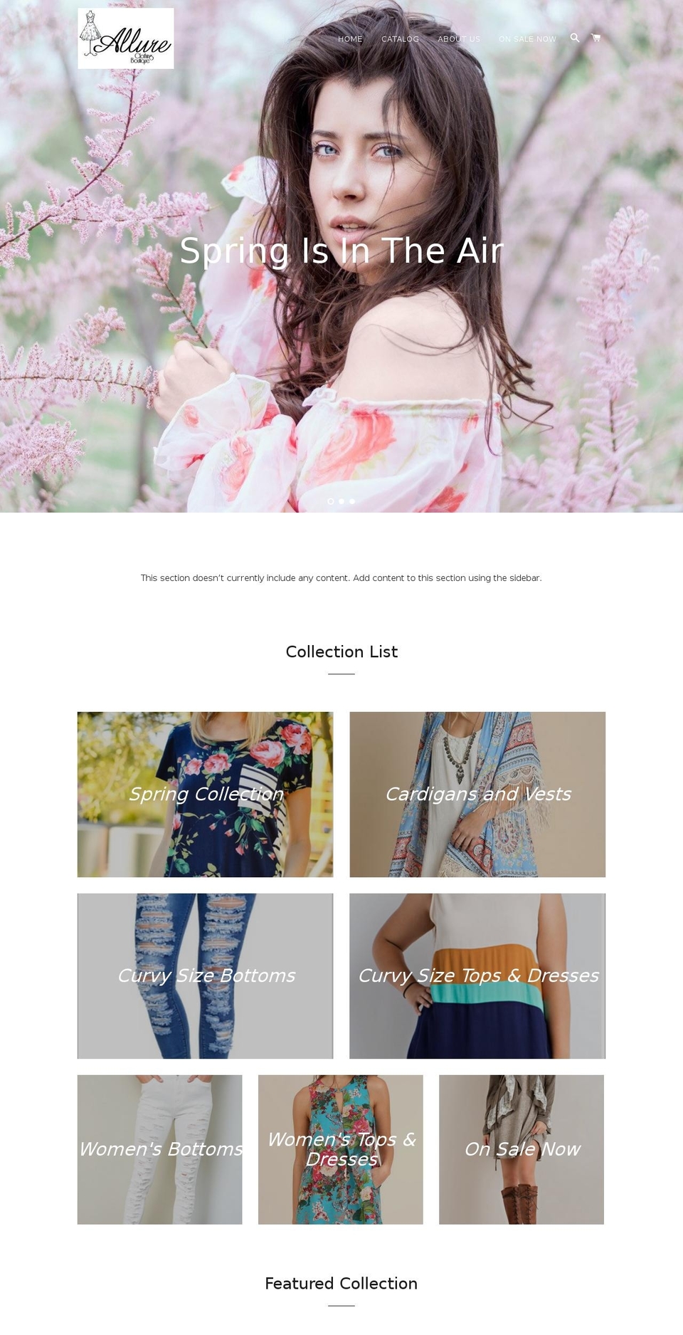 allureclothingboutique.com shopify website screenshot