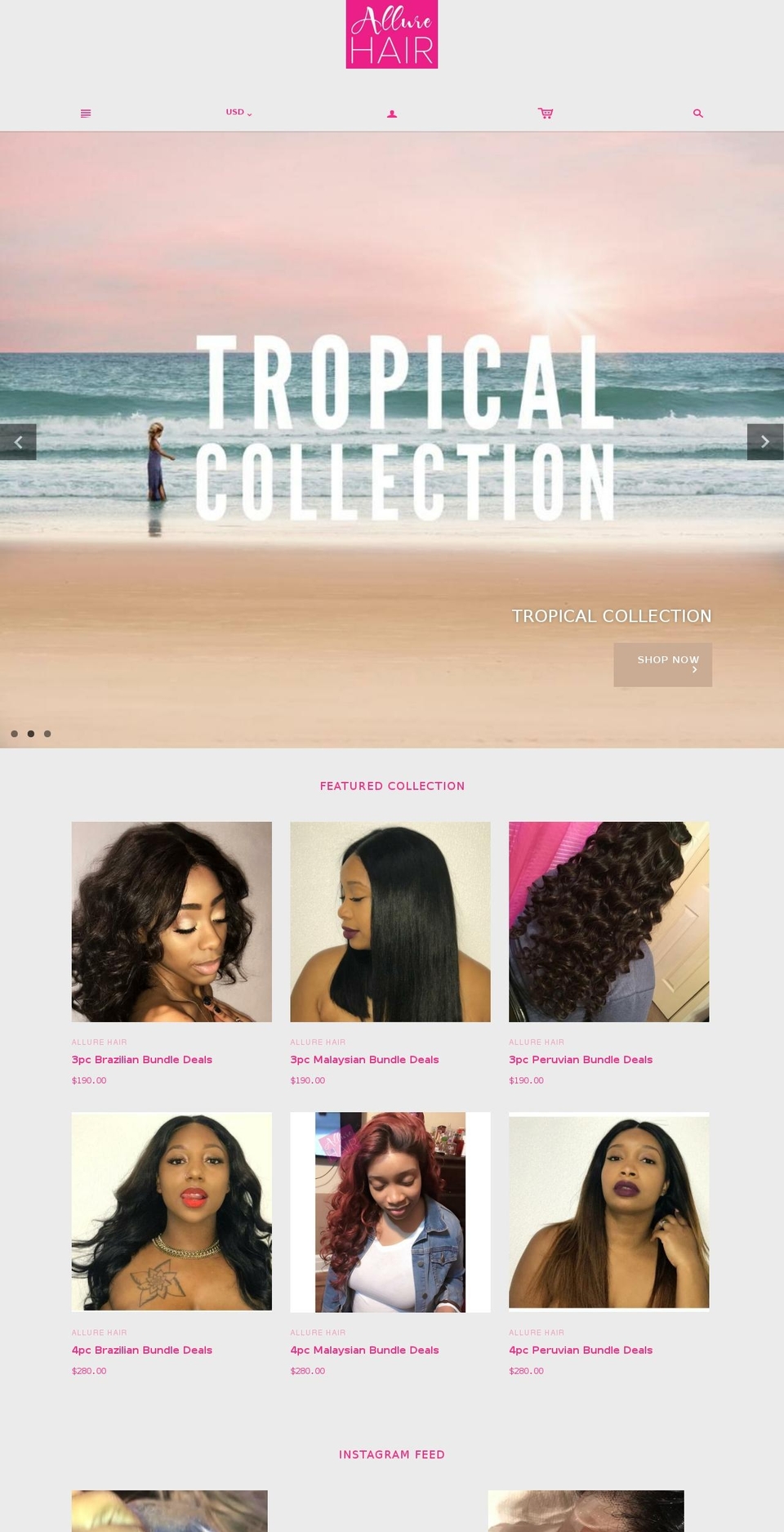 allurehairny.com — Shopify storefront screenshot