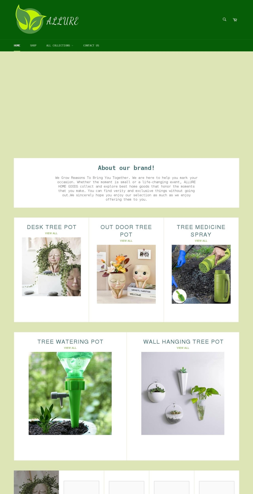 allurehomegoods.com shopify website screenshot