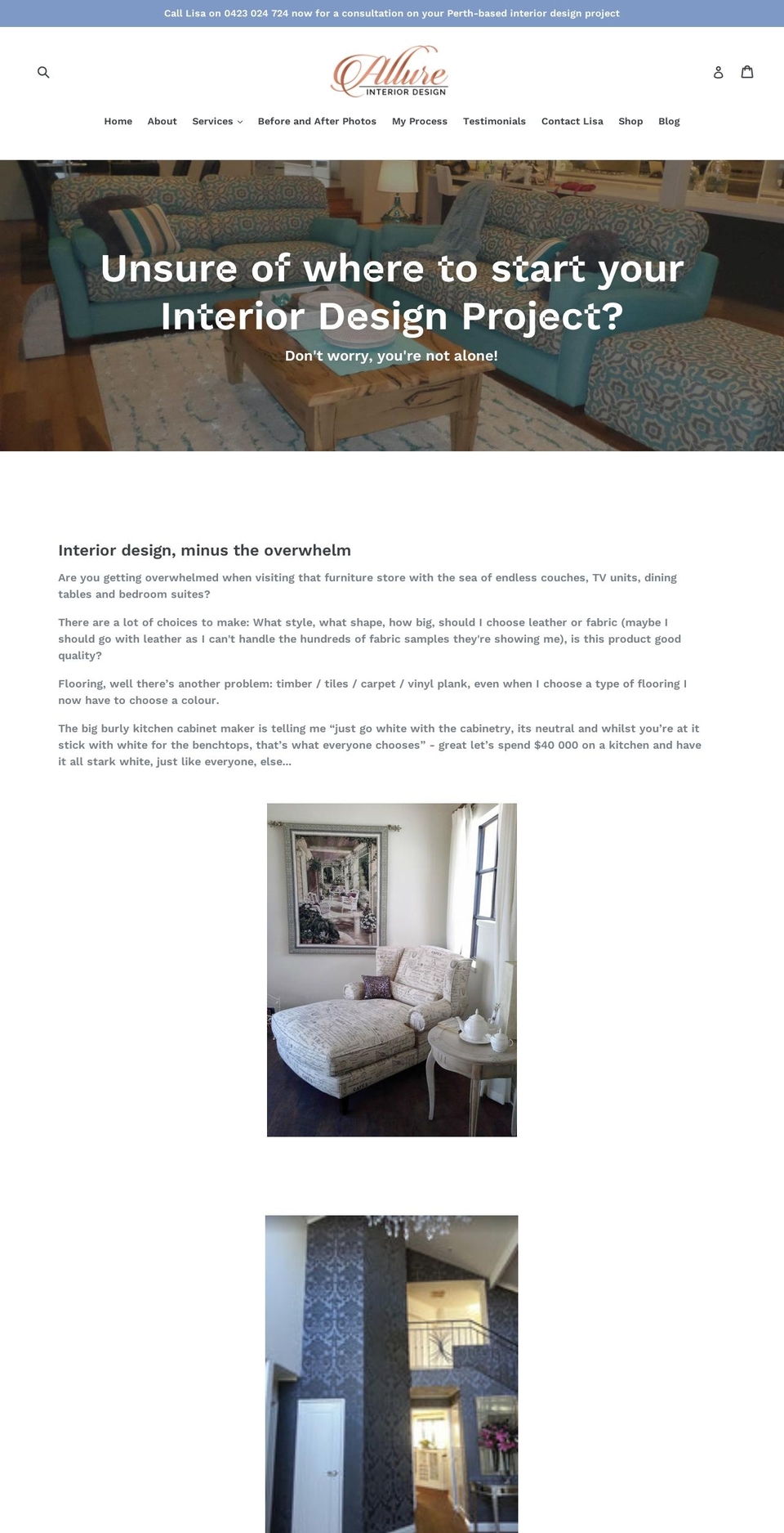 allureinteriors.com.au shopify website screenshot