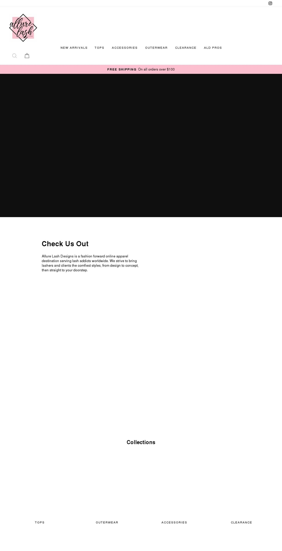 allurelashdesigns.com shopify website screenshot
