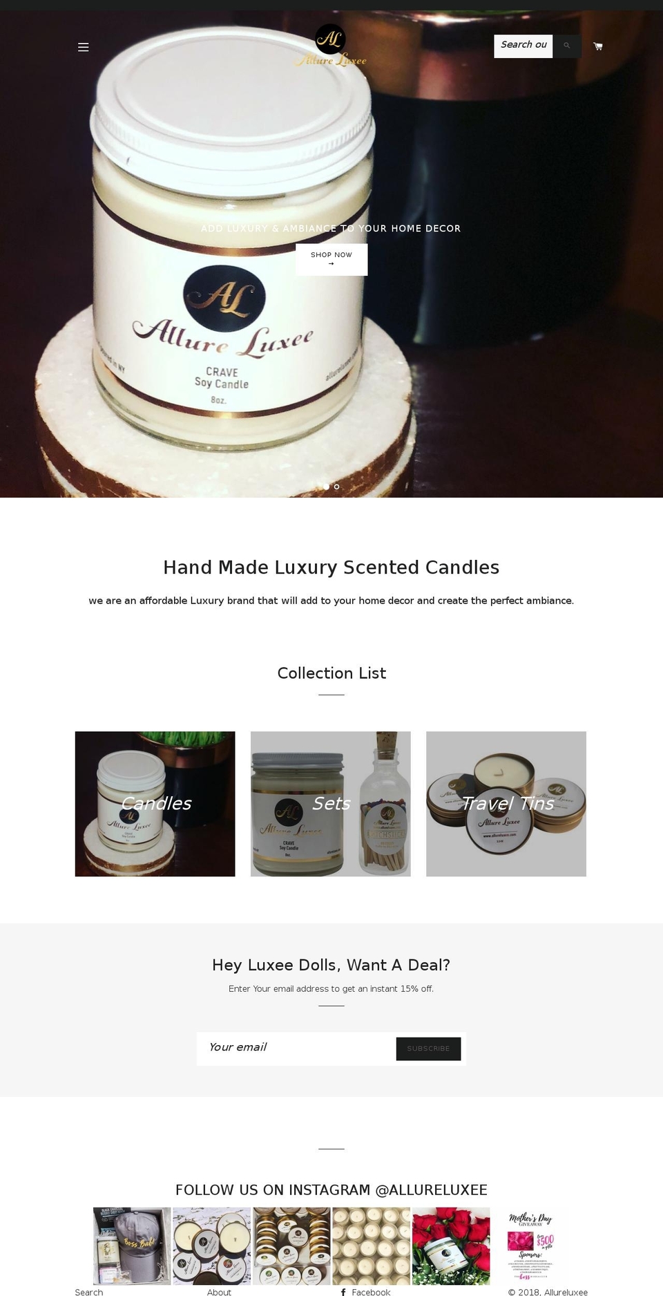 allureluxee.com — Shopify storefront screenshot