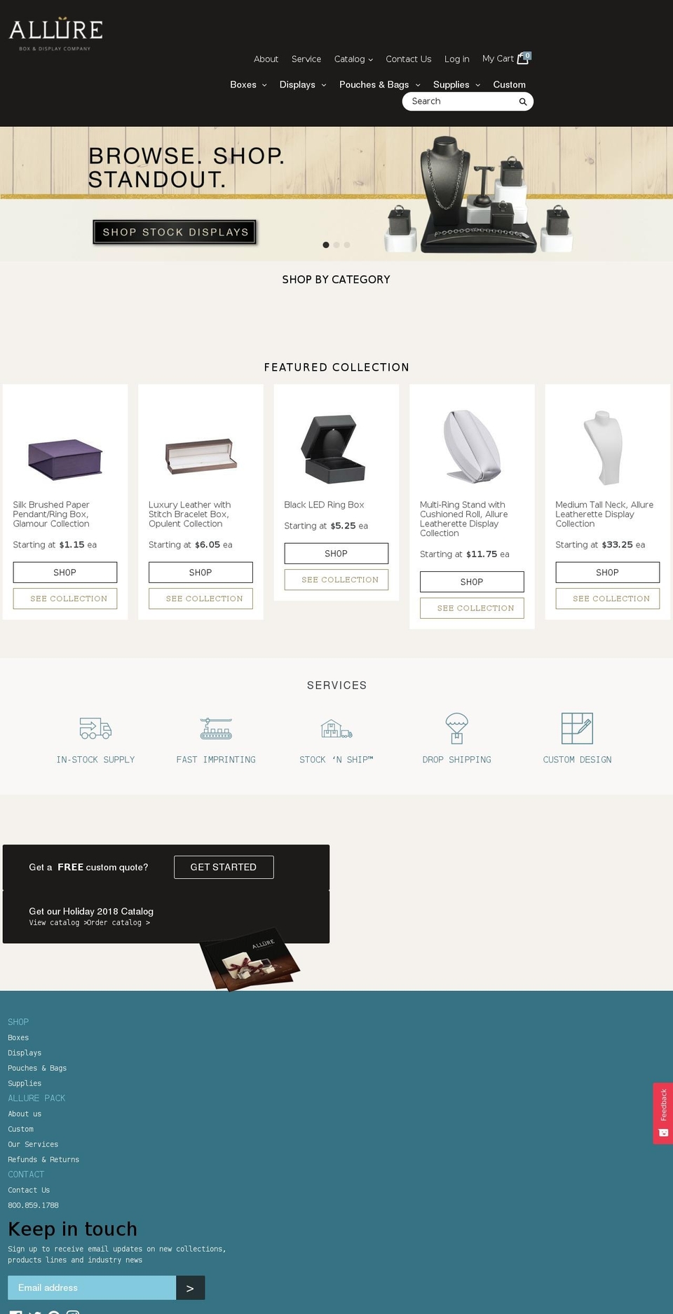 allurepack.com shopify website screenshot