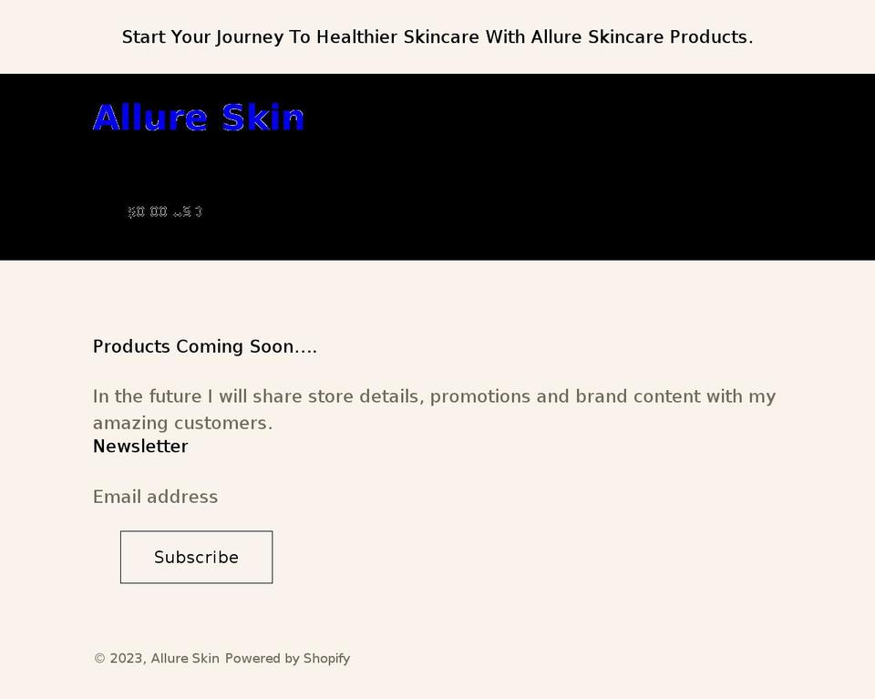 allureskincare.co shopify website screenshot