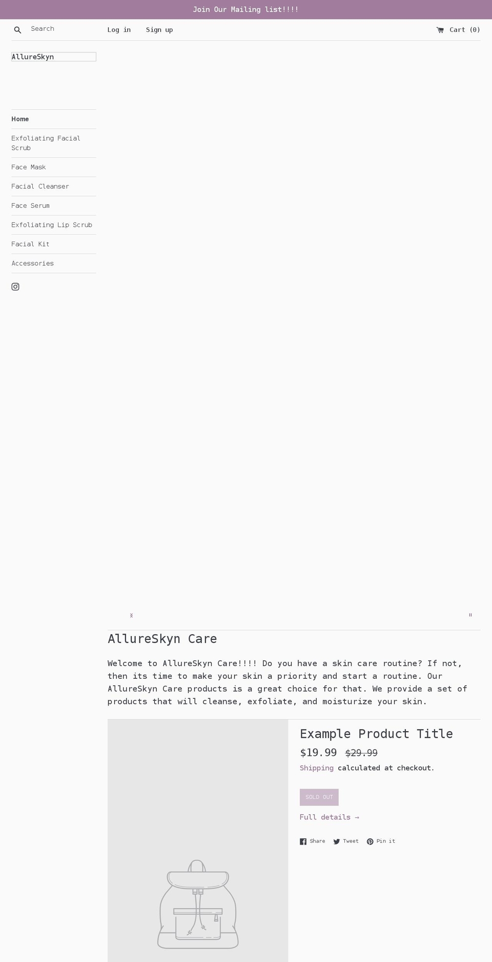 allureskyncare.com shopify website screenshot