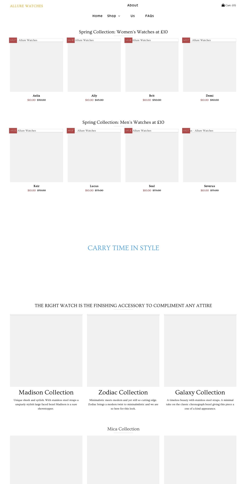 allurewatch.com — Shopify storefront screenshot