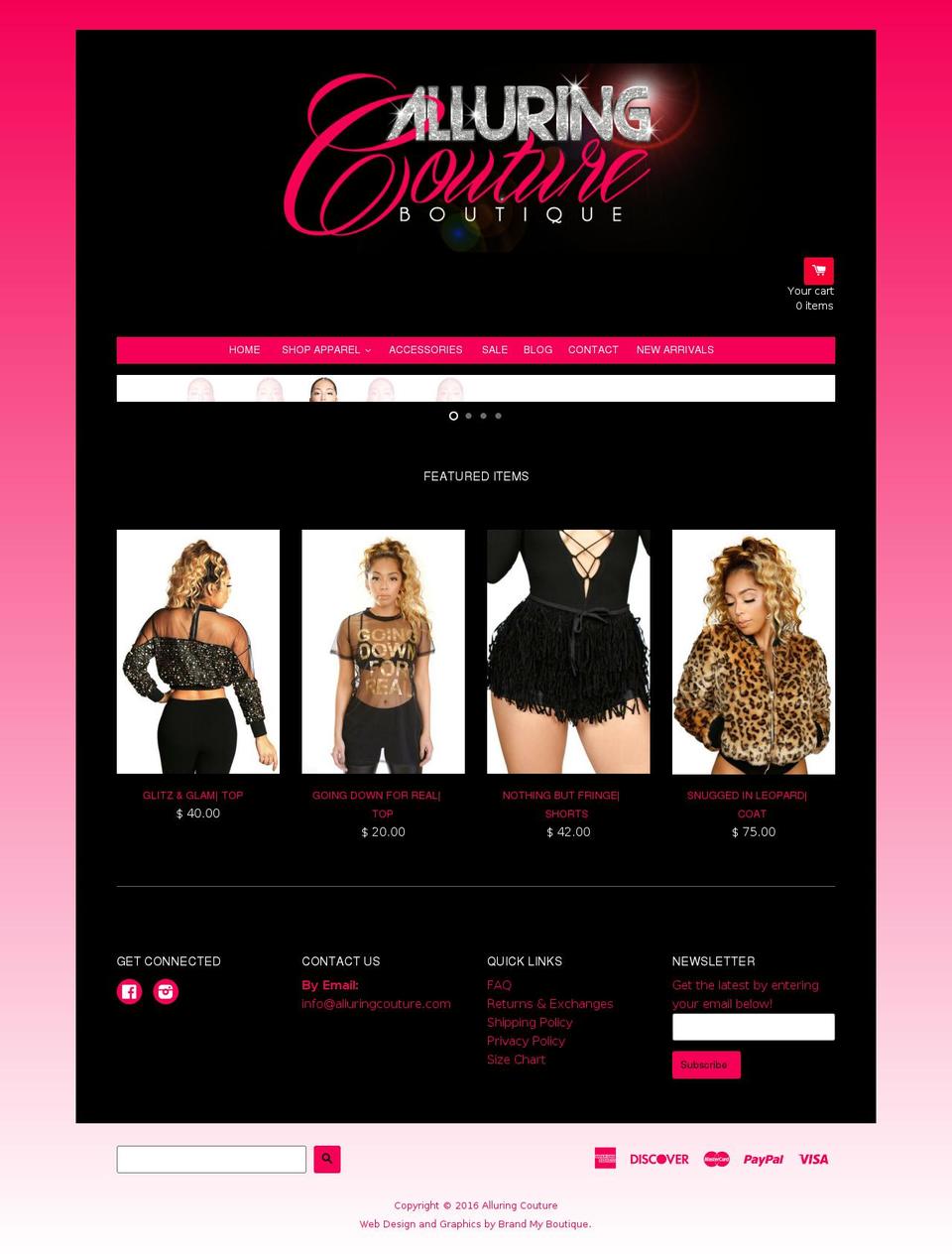 alluringcouture.com shopify website screenshot