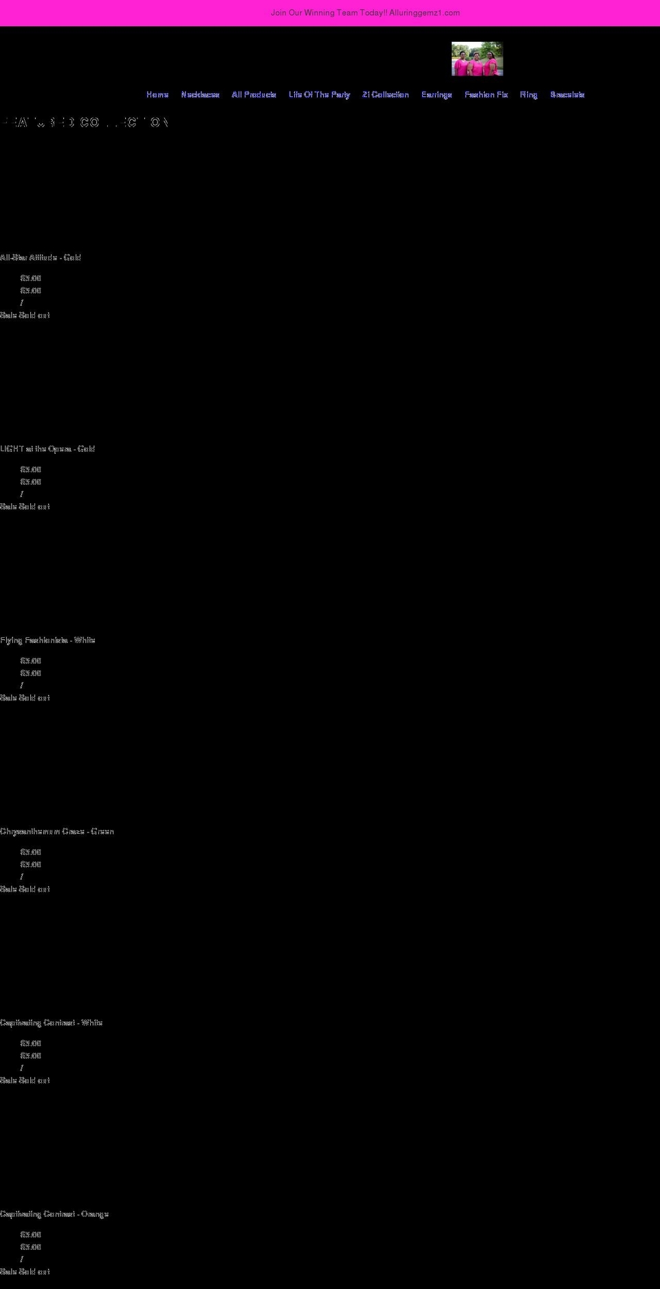 alluringgemz.com shopify website screenshot