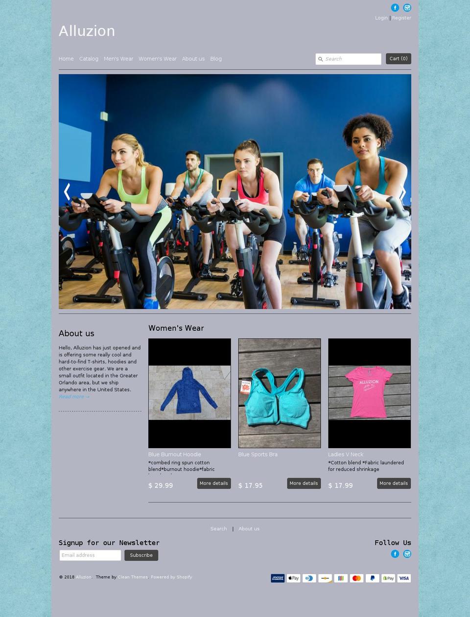 alluzionusa.com — Shopify storefront screenshot