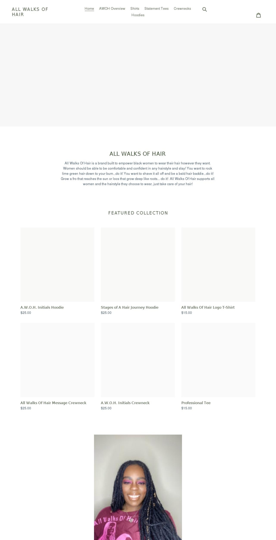 allwalksofhair.com shopify website screenshot