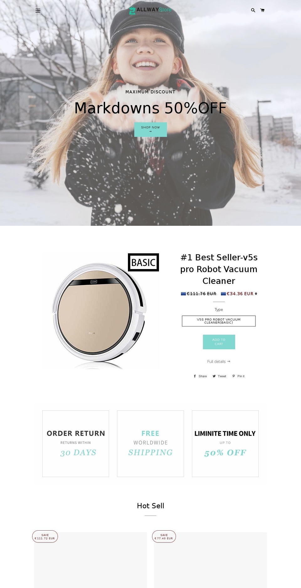 allwaystore.com shopify website screenshot