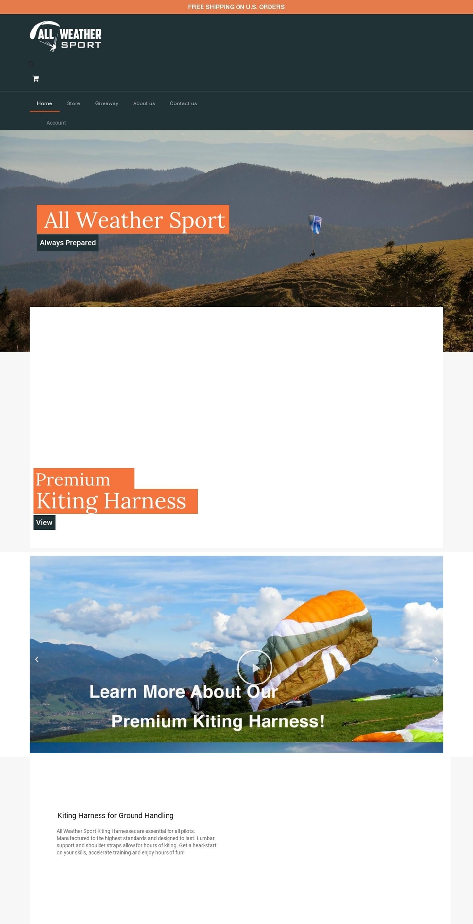 allweathersport.com — Shopify storefront screenshot