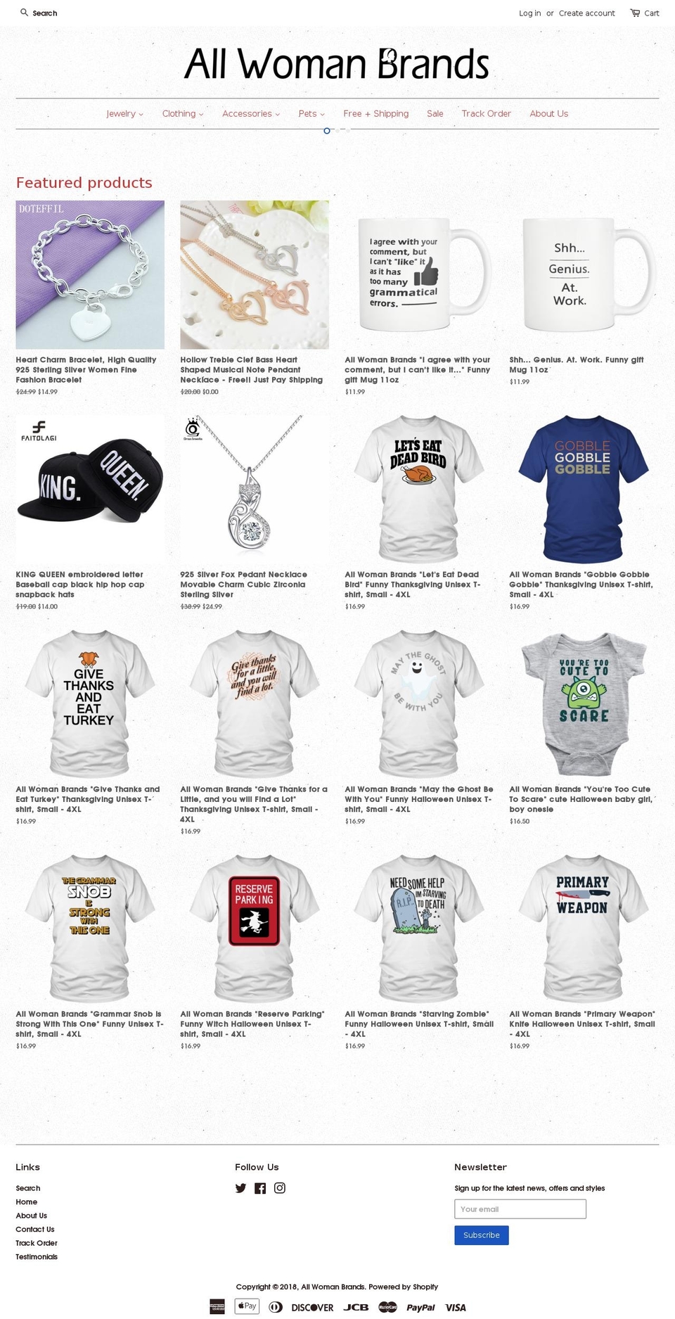 allwomanbrands.com — Shopify storefront screenshot
