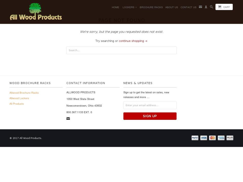 allwoodpedestals.com shopify website screenshot