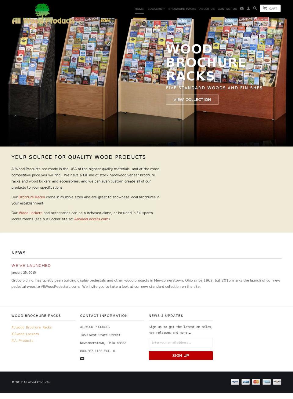 allwoodproducts.com shopify website screenshot