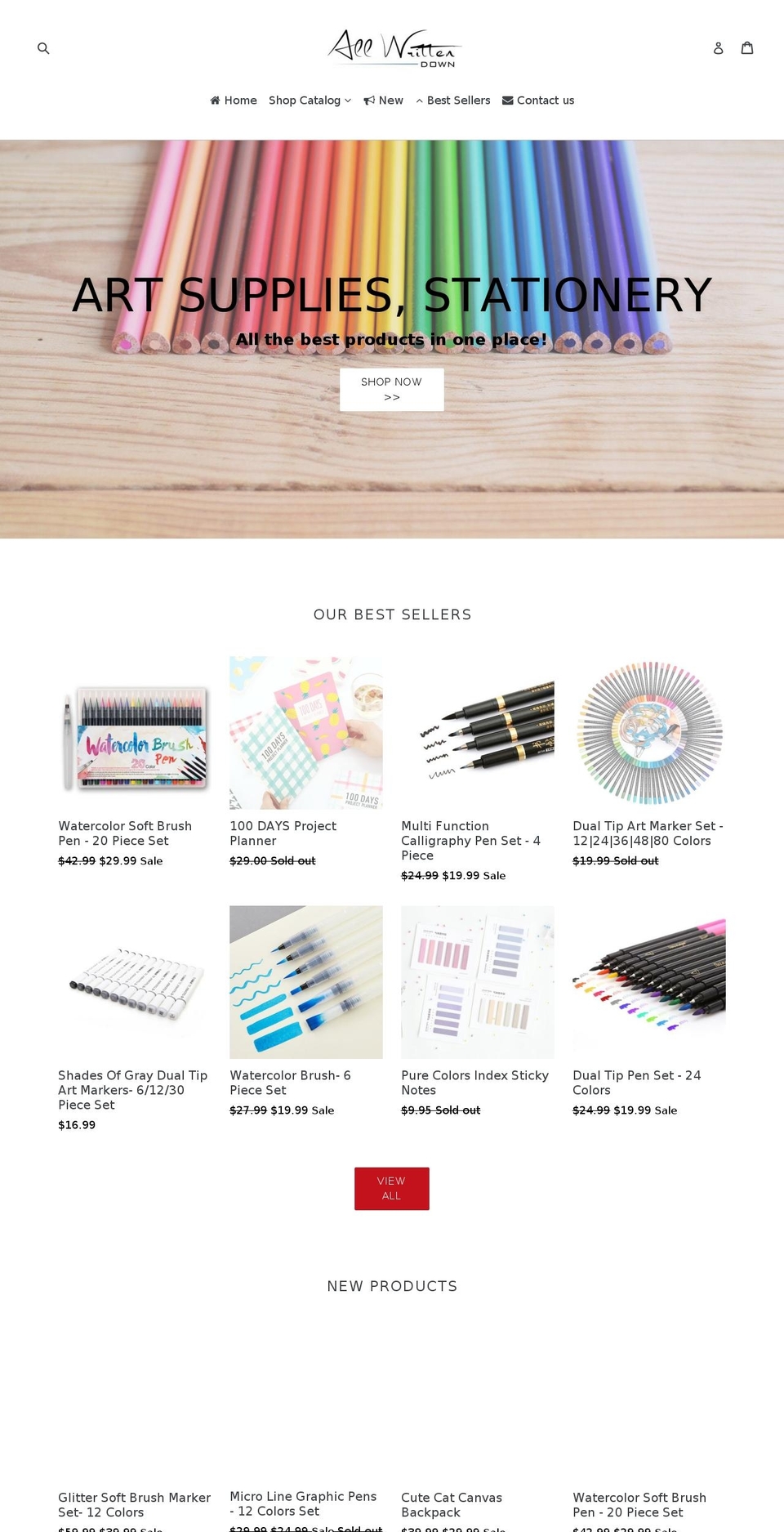 allwrittendown.com shopify website screenshot