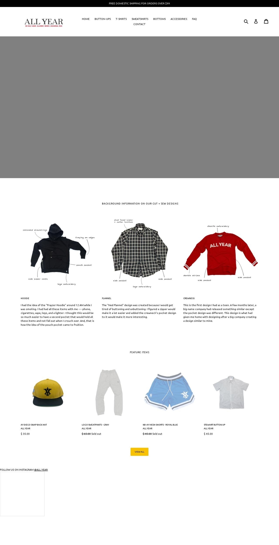 allyear.net shopify website screenshot