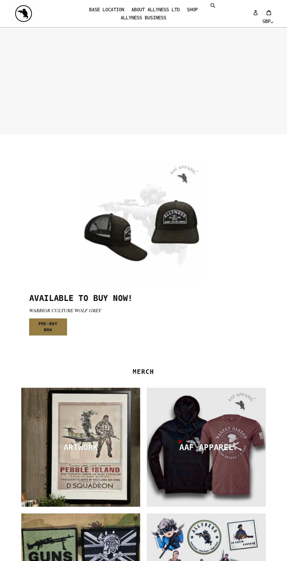 allyness.com shopify website screenshot