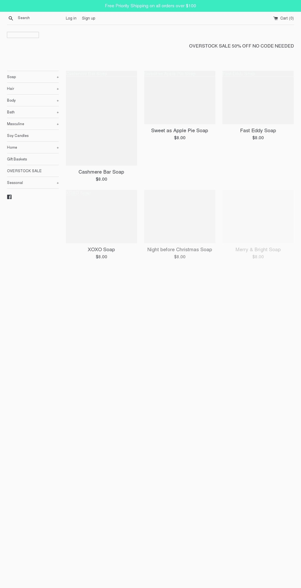 allynssoapco.com shopify website screenshot