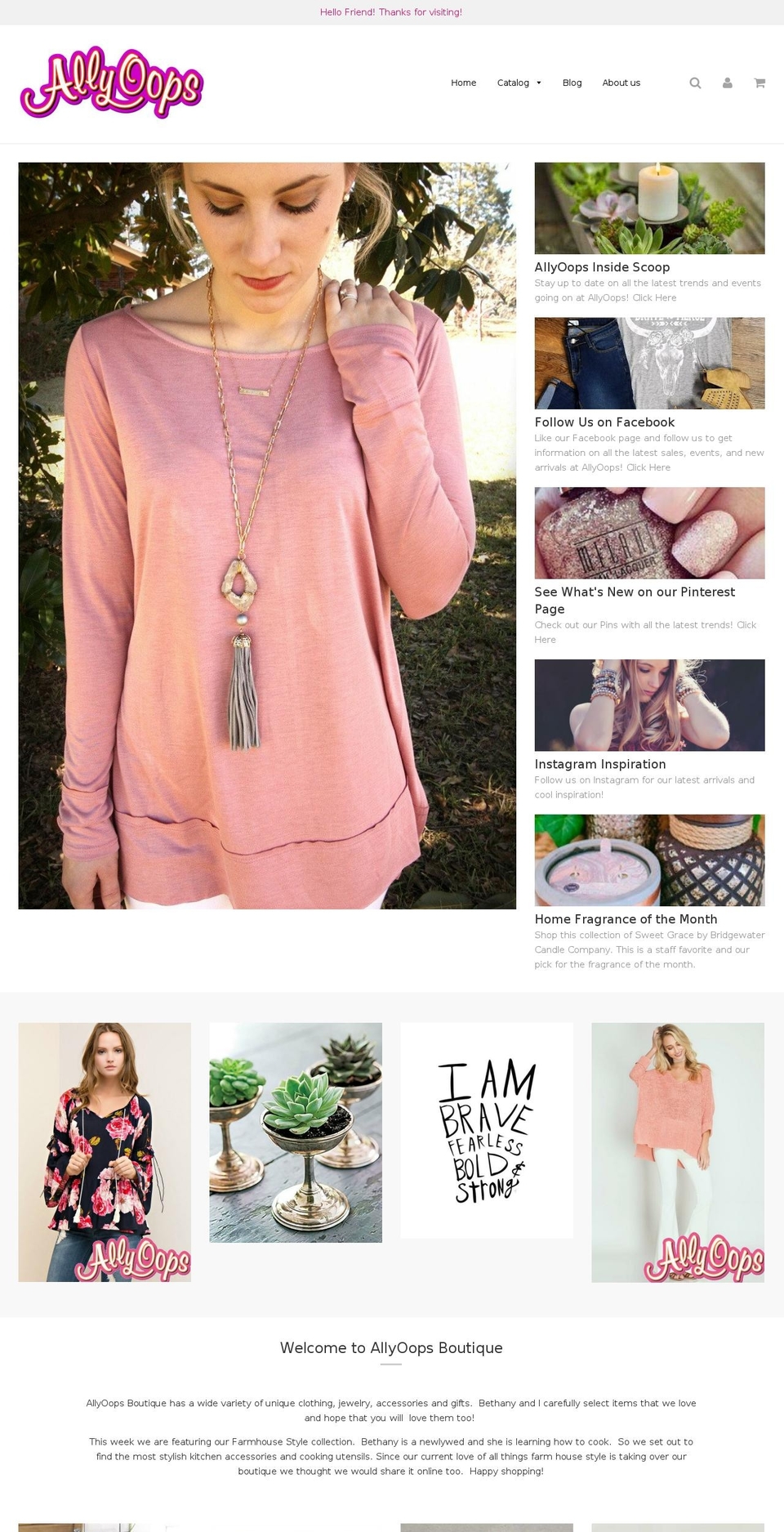 allyoops.com shopify website screenshot