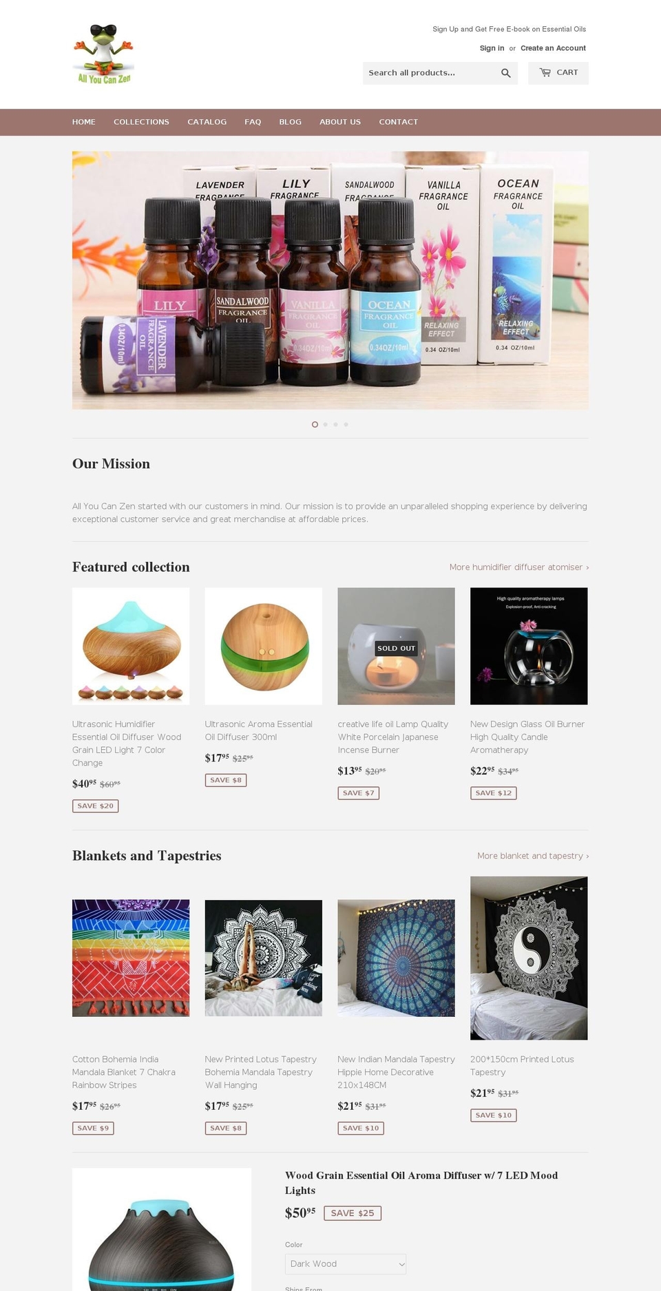 allyoucanzen.com — Shopify storefront screenshot