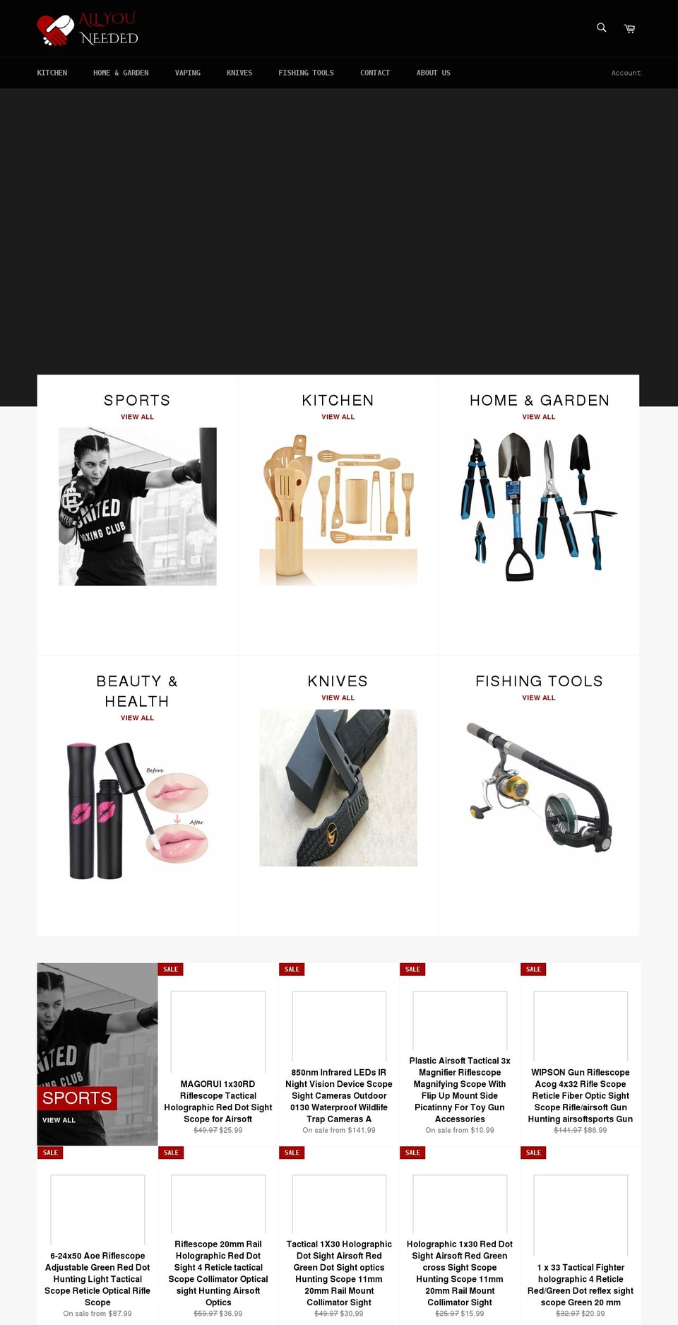 allyouneededstore.com shopify website screenshot