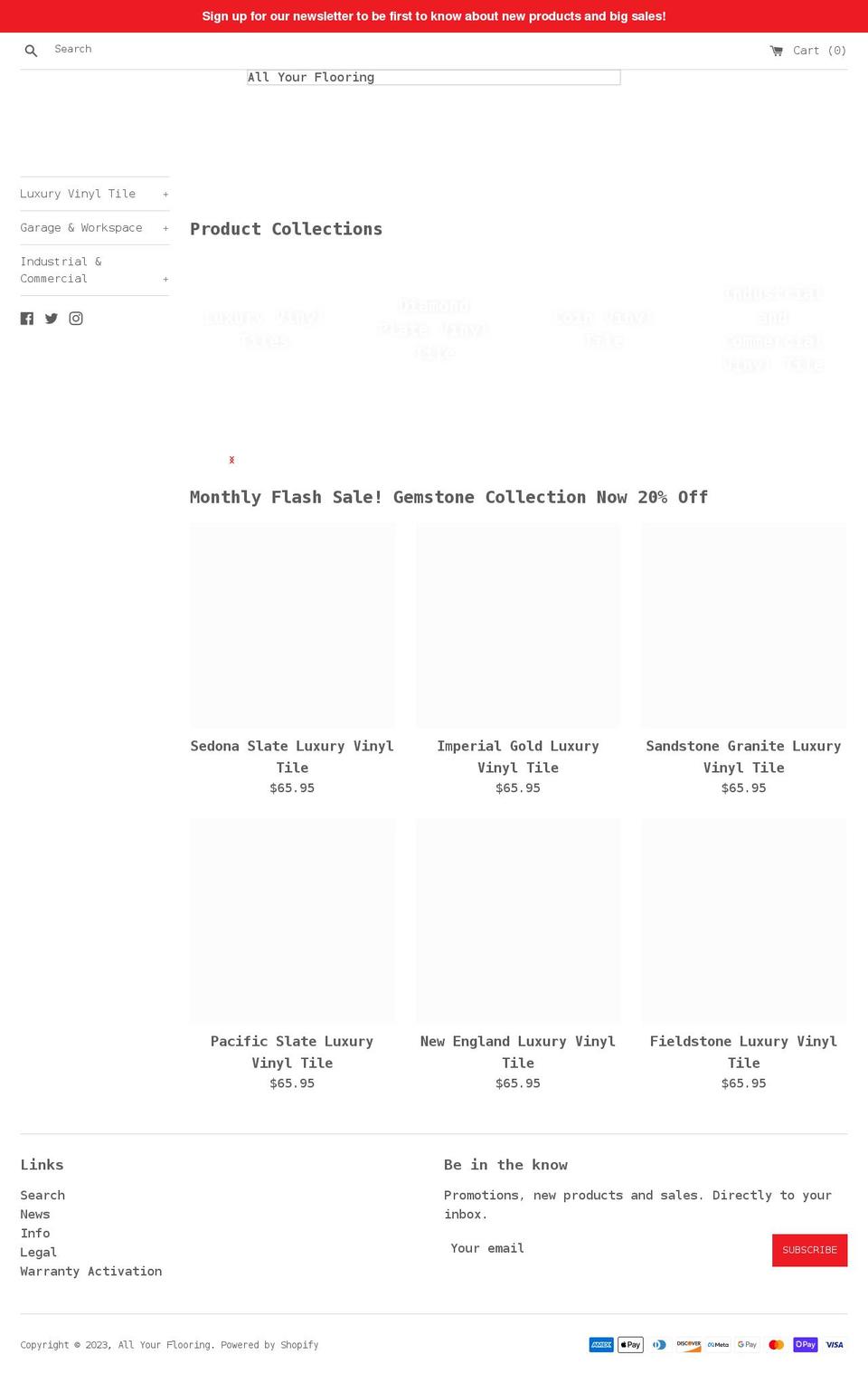 allyourflooring.com shopify website screenshot