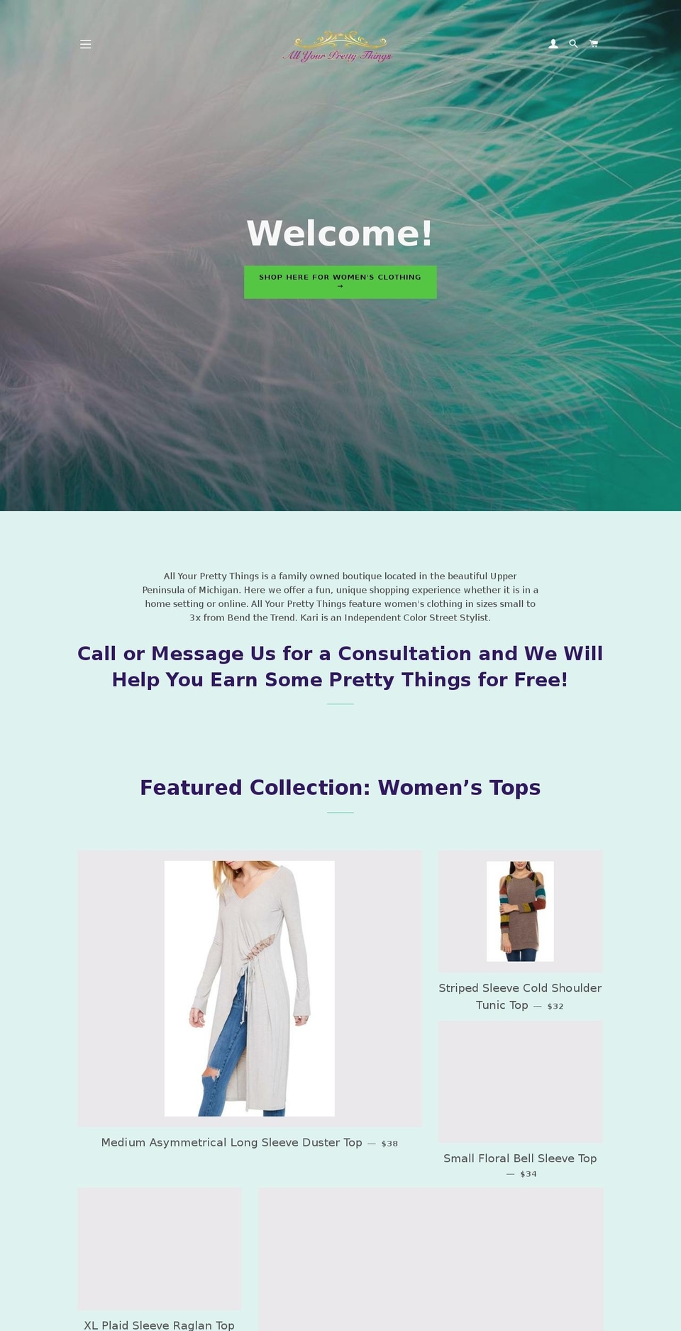 allyourprettythings.com — Shopify storefront screenshot