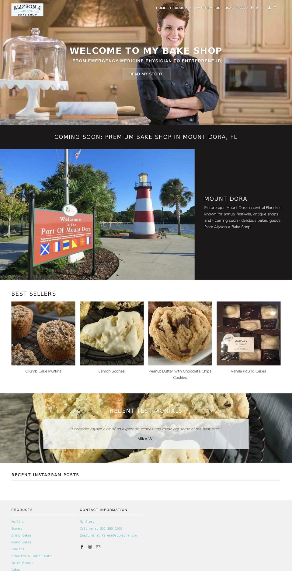 allysonabakeshop.com shopify website screenshot
