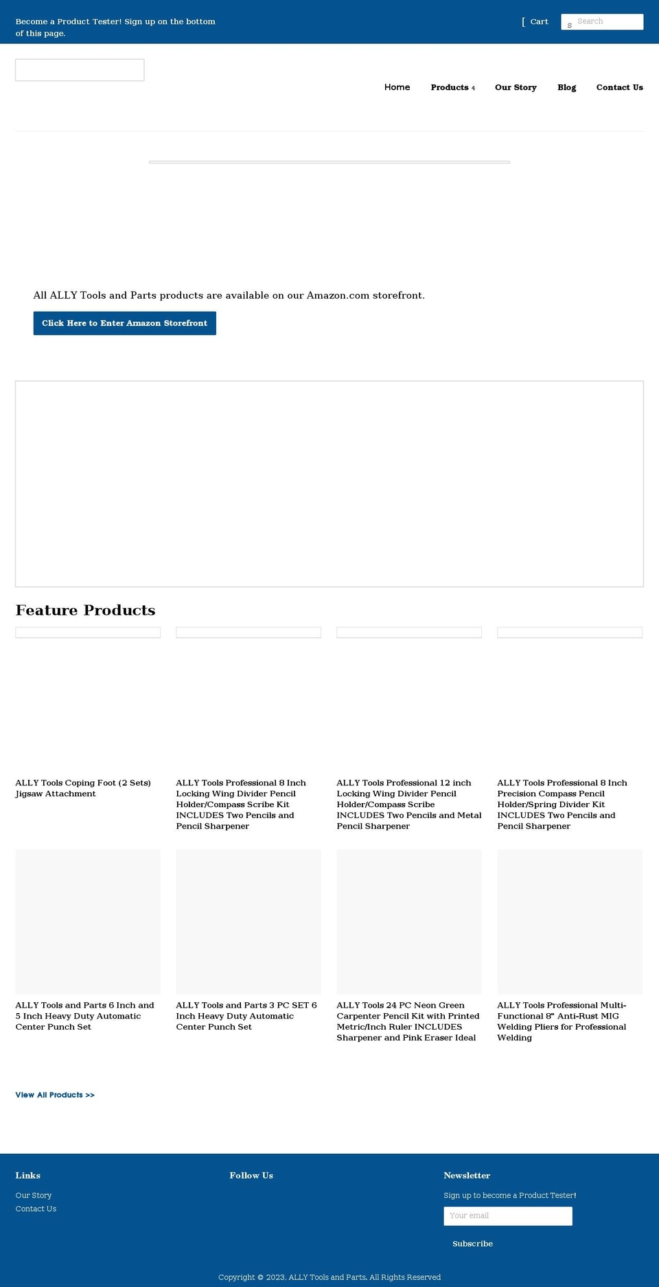 allytoolsparts.com shopify website screenshot
