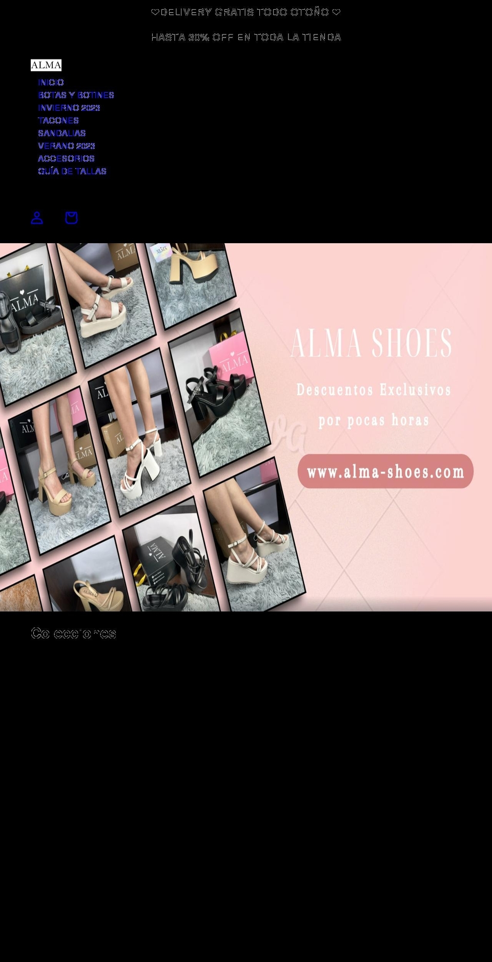 alma-shoes.com shopify website screenshot