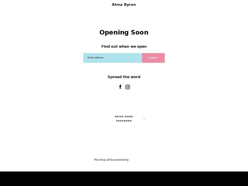 almabyronbrides.com — Shopify storefront screenshot