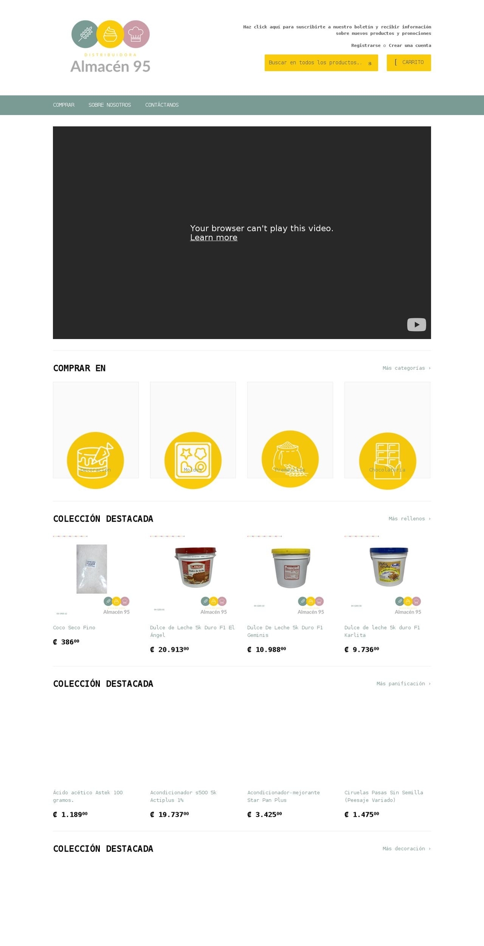 almacen95.com shopify website screenshot