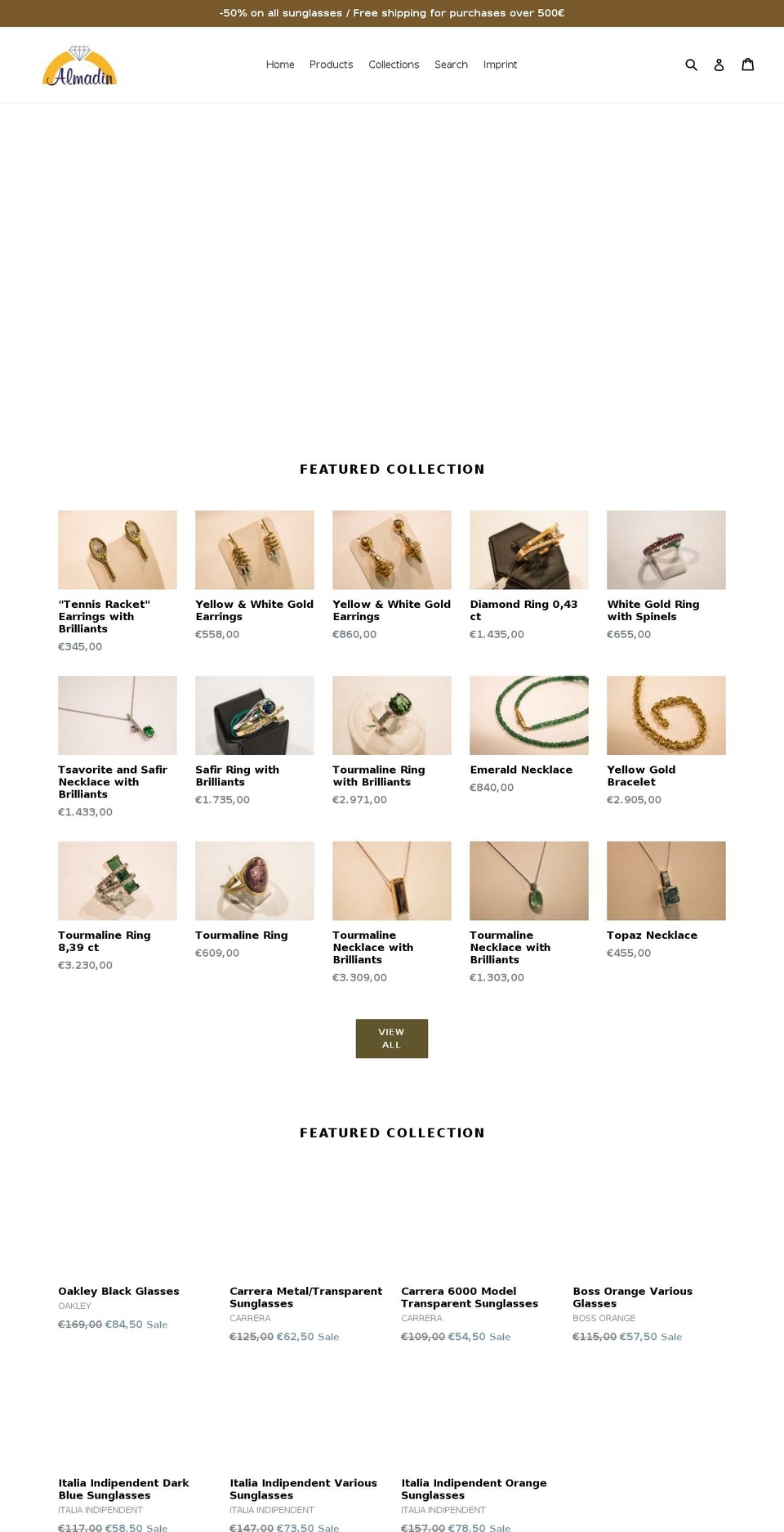 almadin.com shopify website screenshot