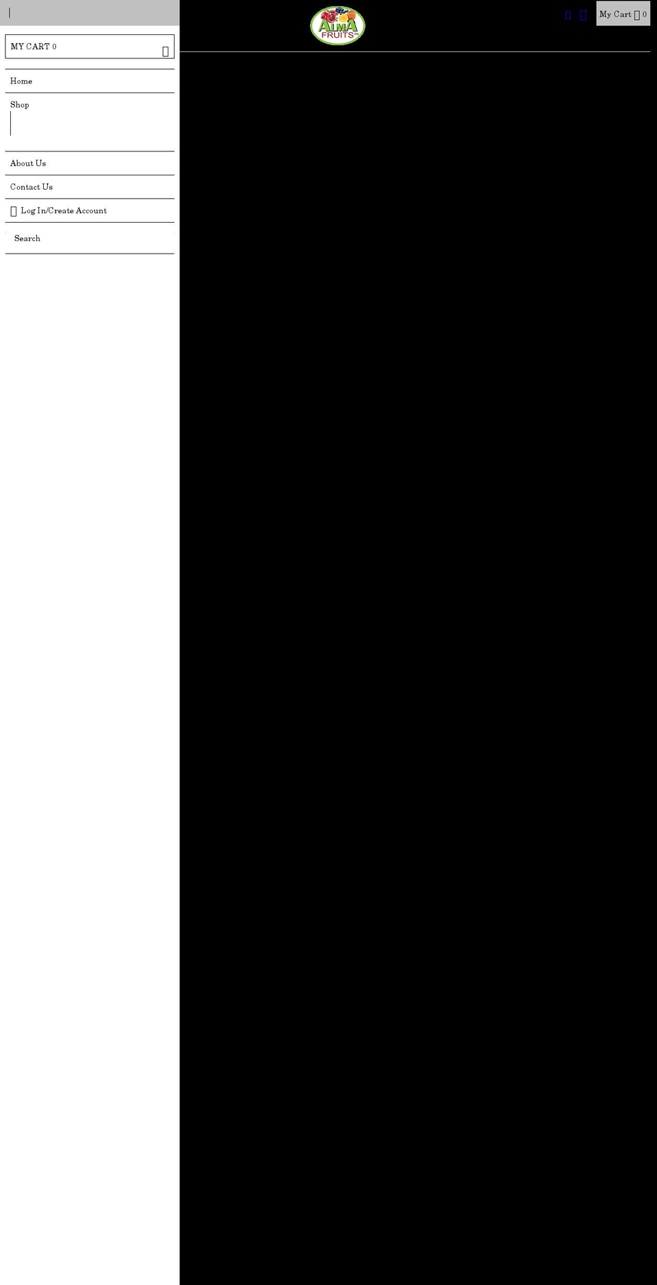 almafruits.net shopify website screenshot