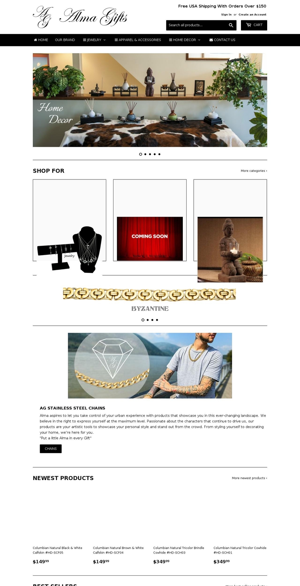 almagifts.com shopify website screenshot