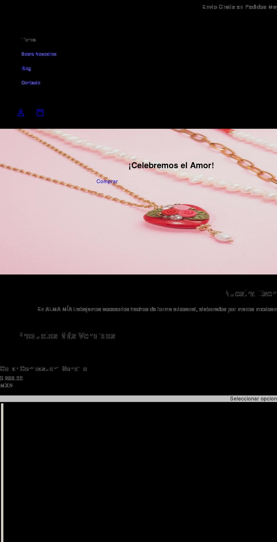 almamia.mx shopify website screenshot