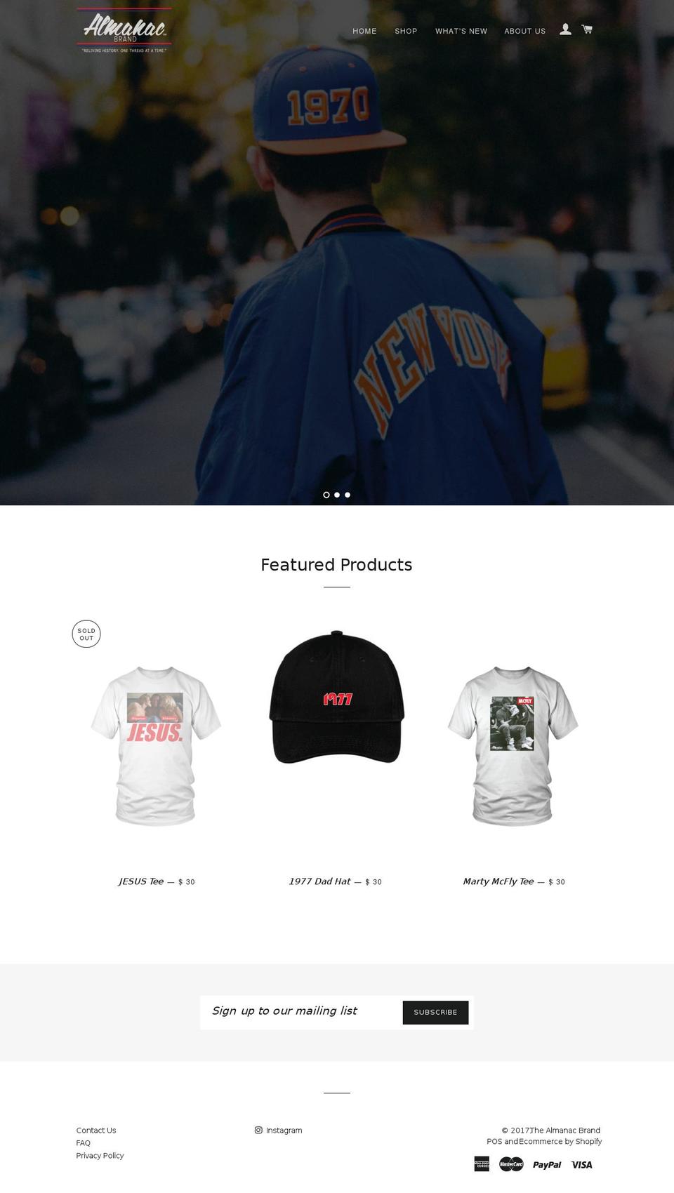 almanacbrand.com shopify website screenshot