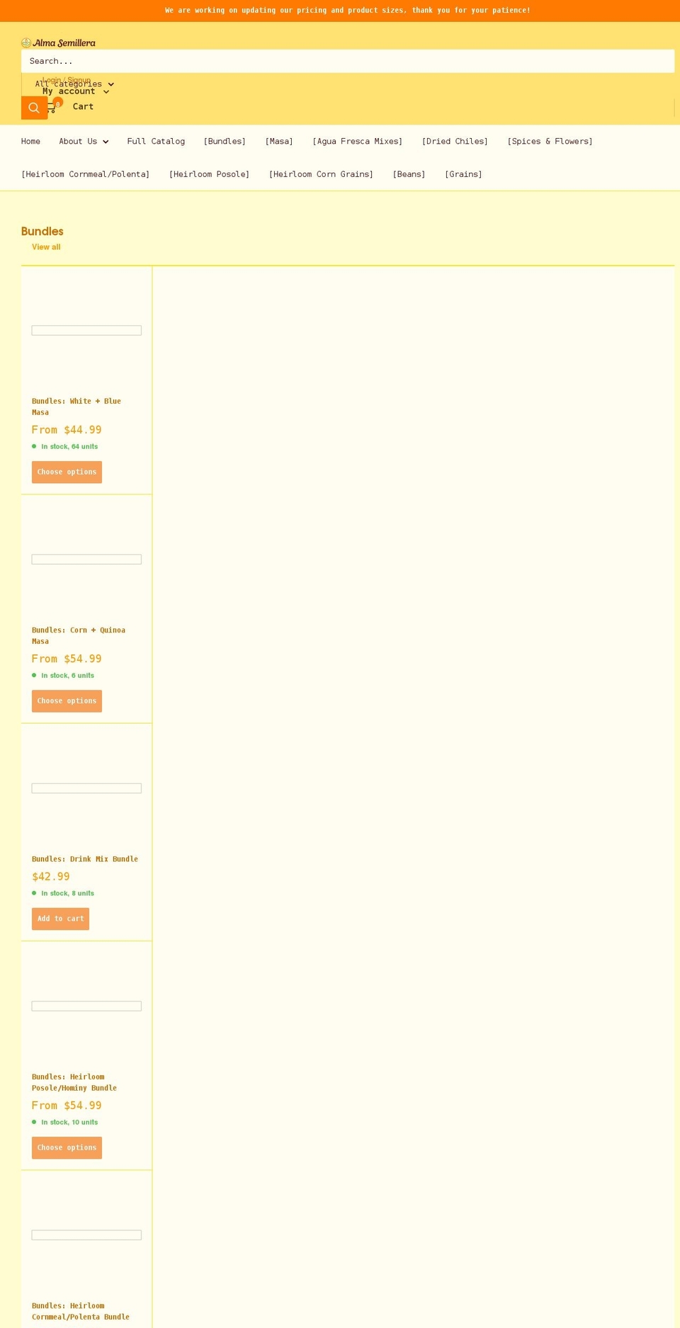 almasemillera.com shopify website screenshot
