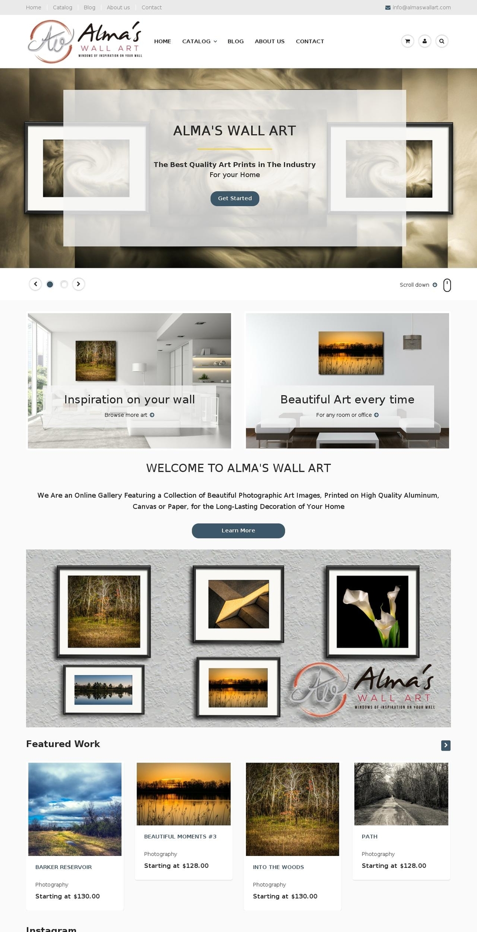 almaswallart.com shopify website screenshot